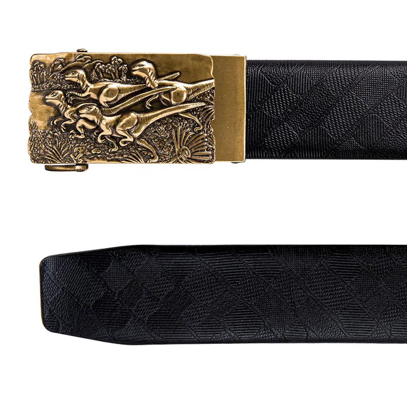 

AK-2138 Fashion dinosaur Buckle Genuine Leather Automatic Men Belt Luxury Strap Belt for Men Designer Belts Men para hombre