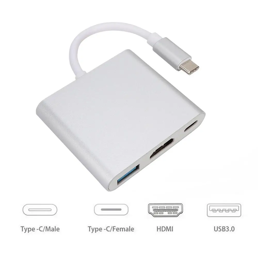 USB 3 1 Type C на HDMI USB3.0 переходник с внутренней резьбой PD мощность зарядки в