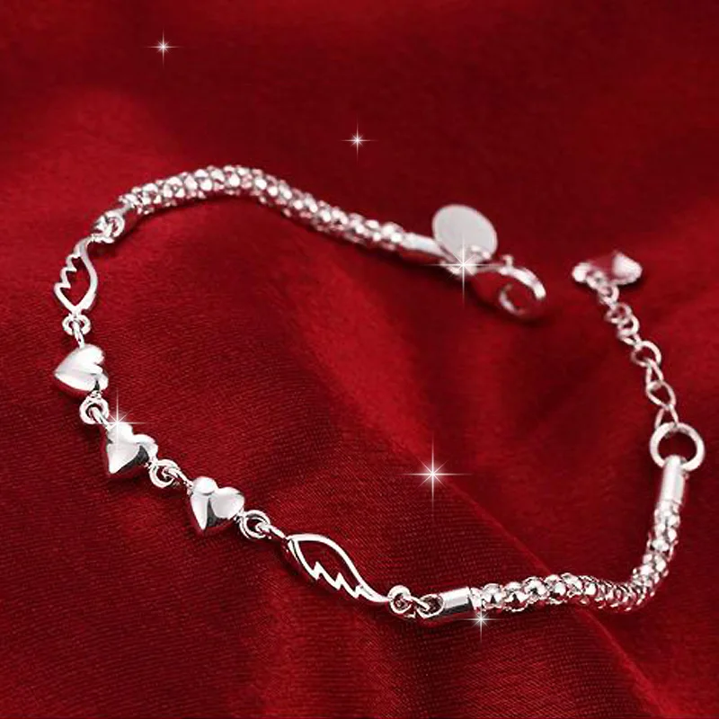 

New Fashion Jewelry 925 Sterling Silver Bracelet Love Woman Bracelet and Bangle Charm Jewelry Gift