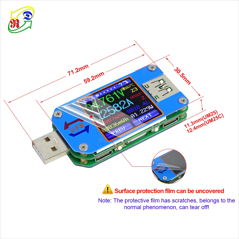 UM25 UM25C для приложения USB 2 0 Type-C ЖК-Вольтметр Амперметр измеритель тока напряжения