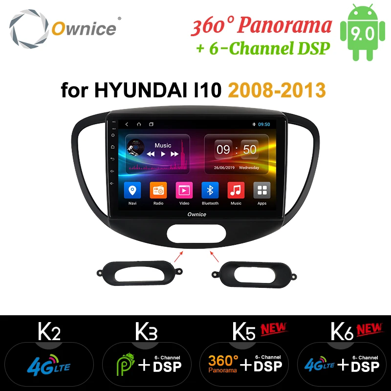 Ownice K3 K5 K6 Android 9 0 360 панорама DSP автомобильный радиоплеер для Hyundai Grand I10 2008-2012 2013