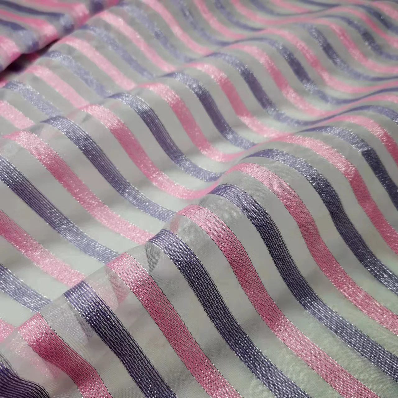 Органза металлическая ткань оригинальный тонкий тюль с жаккардовым блестящим