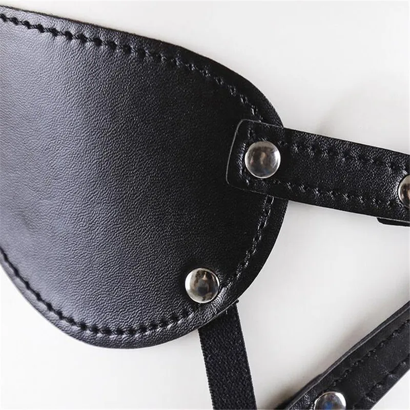 Секс игры для взрослых Кожаная маска глаз и бандаж кожаная Фетиш ролевых игр