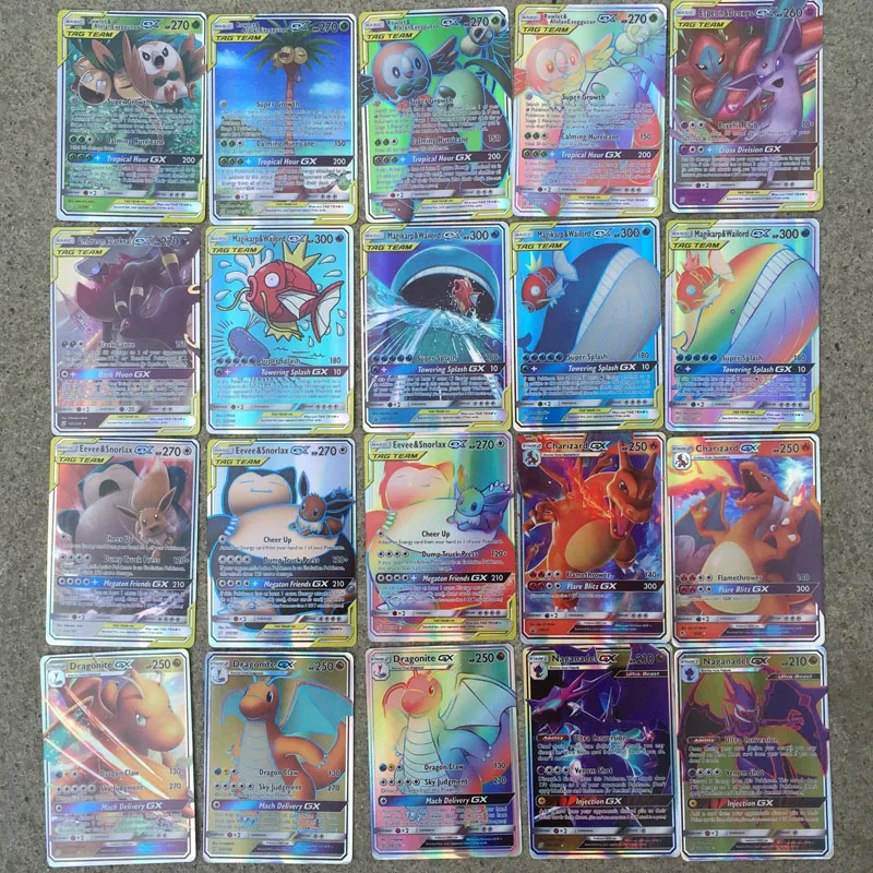 Новые карты покемон Charizard blastise Venusaur Mewtwo TAG TEAM Flash Card цвета игровая коллекция карт