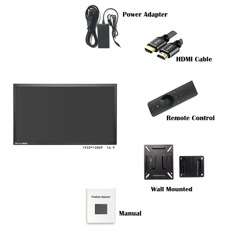 

ZHIXIANDA Original Factory AV BNC VGA USB Interface 21.5 Inch HD 1080 Screen Industrial LCD Monitor