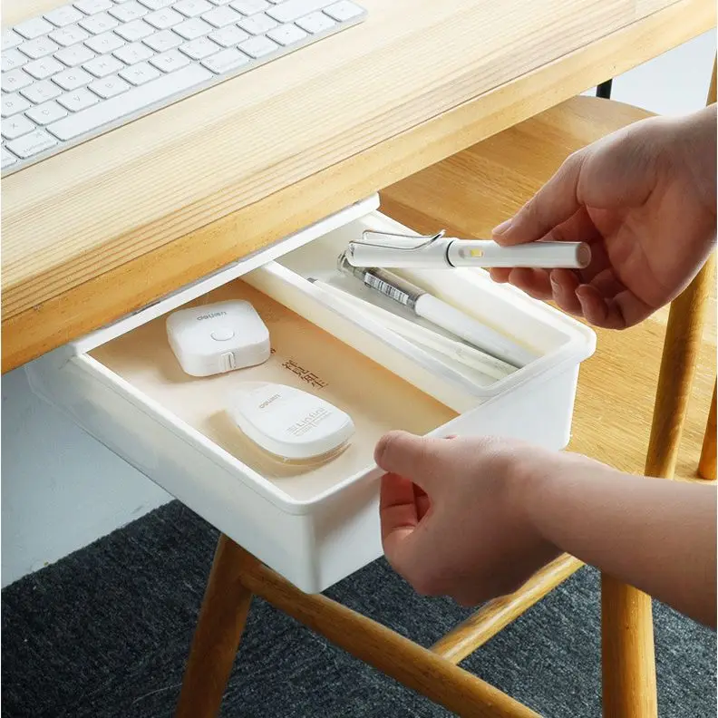 Ящик для хранения под столом органайзер косметики канцелярских принадлежностей