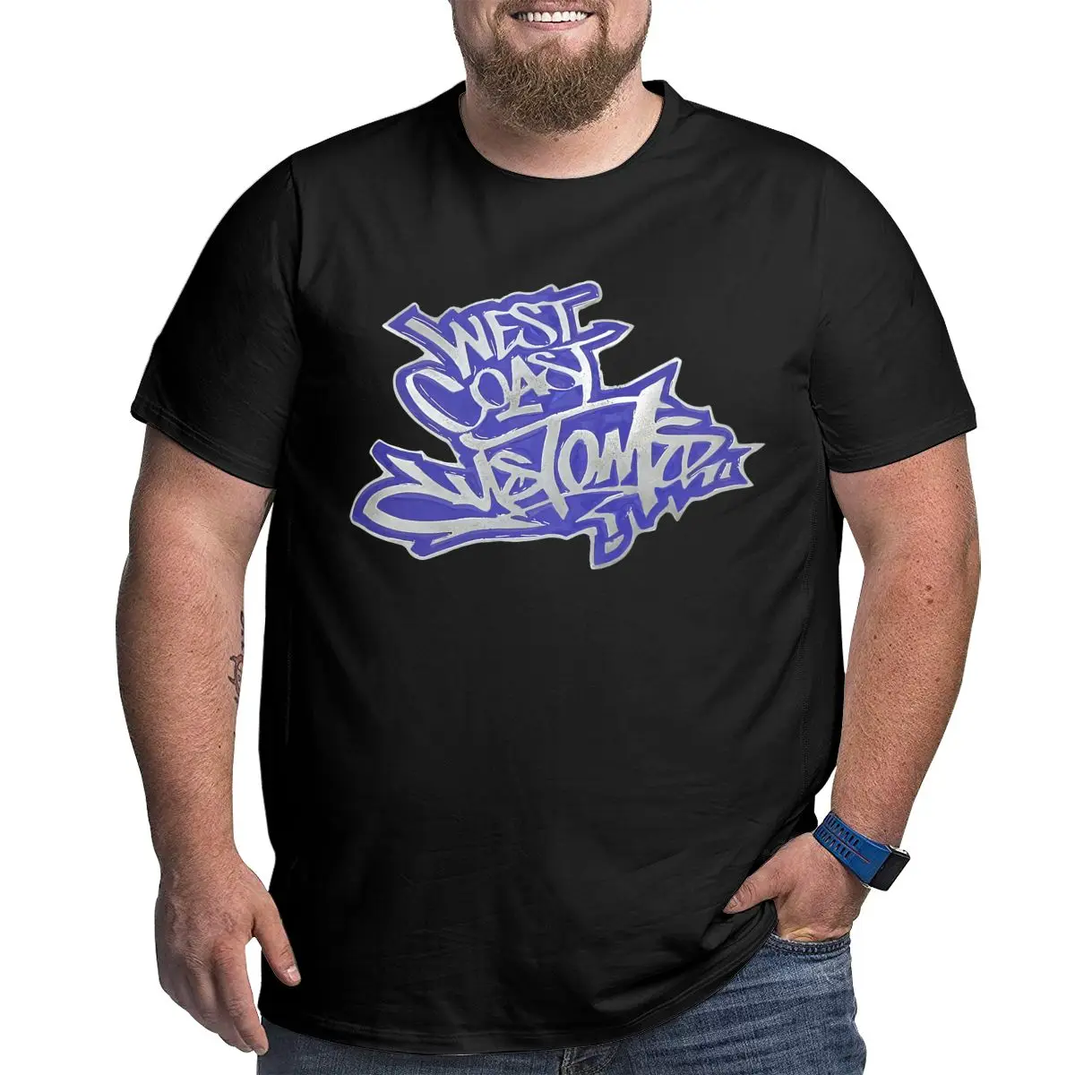 

2021 Classic West Coast Paint Painting Logo Men T Shirts Plus Size Oversized Cotton T-shirts for Big Man Summer Short Sleeves