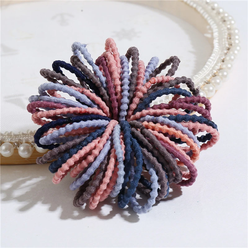 S5-3cm 50PCS 50 шт./лот, 3 см, милые цветные резинки для волос для девочек, аксессуары для волос, эластичная веревка для детей, детская бабочка, конский хвост, держатель, модные резинки - Цвет: S5-3cm 50PCS