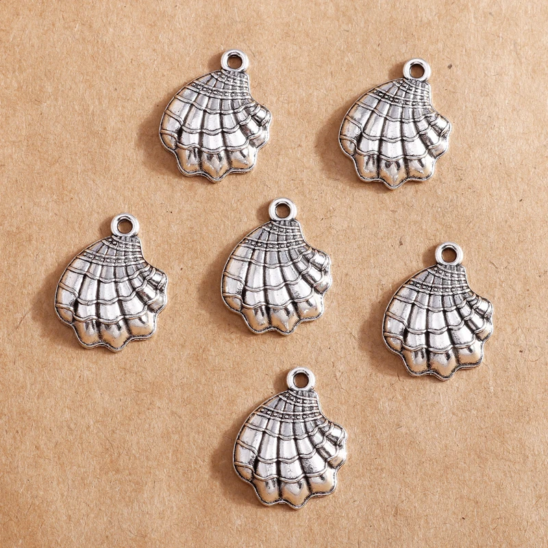

10pcs Nautical Beach Pendant Pearl Shell Charms for Jewelry Making and Crafting DIY Necklace Bracelets Accessories 17*22mm