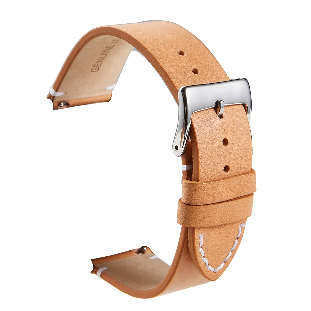 

Genuine Leather Quick Release Watchband for Samsung Galaxy Watch 4 40mm 44mm / 4 Classic 42mm 46mm Active 2 Watchband Bracelets