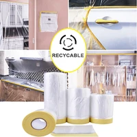 4 roll 20m pre taped masking film adhesive painting drop automotive applications car furniture protection floor covering cloth