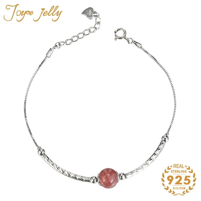 

JoyceJelly Trendy Bracelet for Women 925 Sterling Silver Strawberry Crystal New Arrival Korean Version Girls Gift wholesale 2020