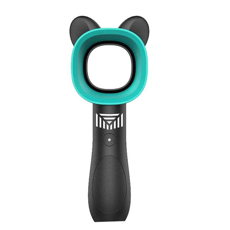 

Portable Handheld Cooling Bladeless Fan USB Fan Desktop Bladeless Fan Rechargeable Quiet 3 Gear (Cute Black)2 Pack
