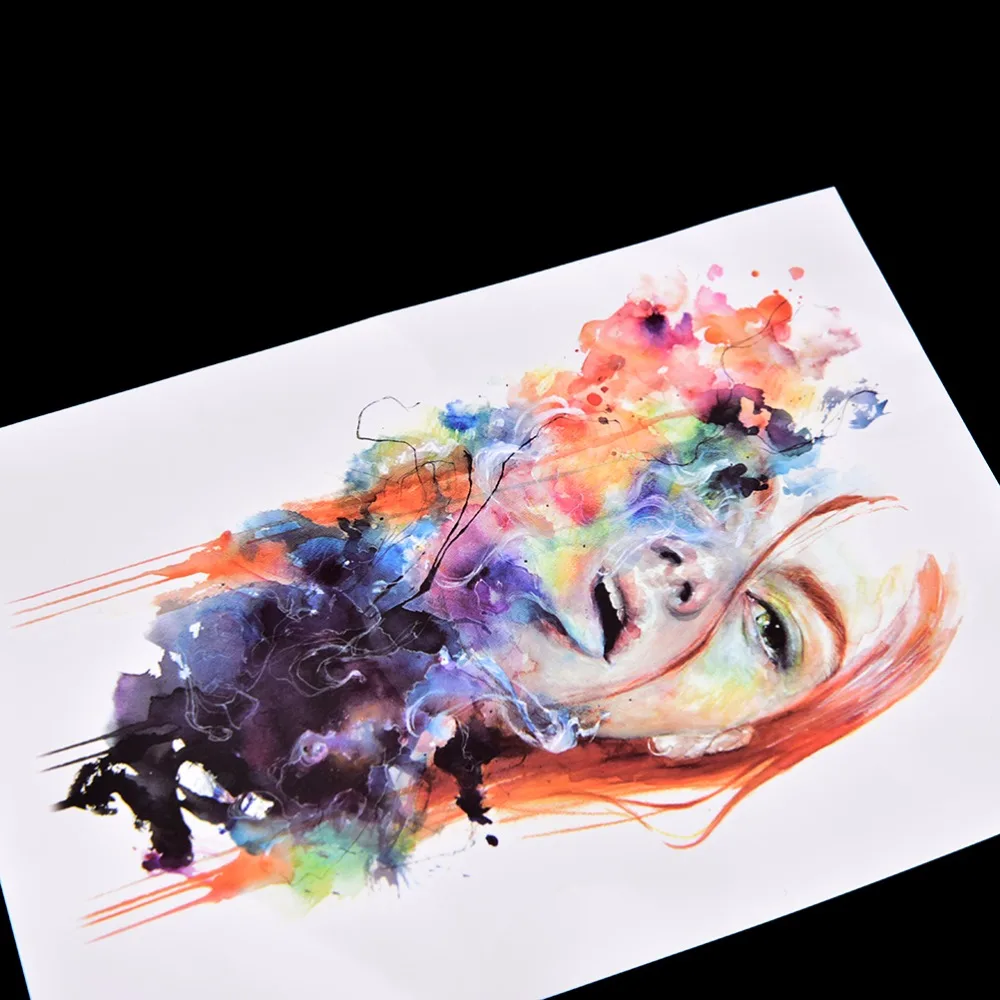 

Sexy Temporary Tattoo Sticker Watercolor Drawning Beauty Girl Tattoo For Women Body Art Fake Henna Tatoo Flash Body Art