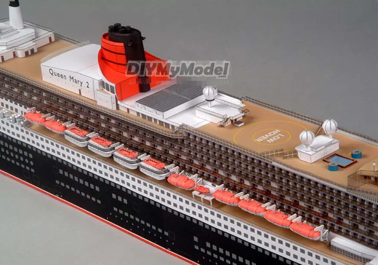 DIYMyModeI-vaporizador de correo real, escala 1:400, RMS Queen y Mary 2, Kit de modelo de papel delineador, PaperCraft, rompecabezas de juguete hechos a mano-2