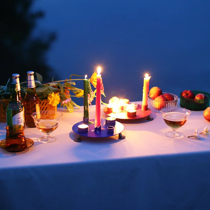 

Nordic Dining Table Candle Holder Light Luxury Romantic Creative Candle Holder Simple Modern Tray Portavelas Home Decor EB50ZT
