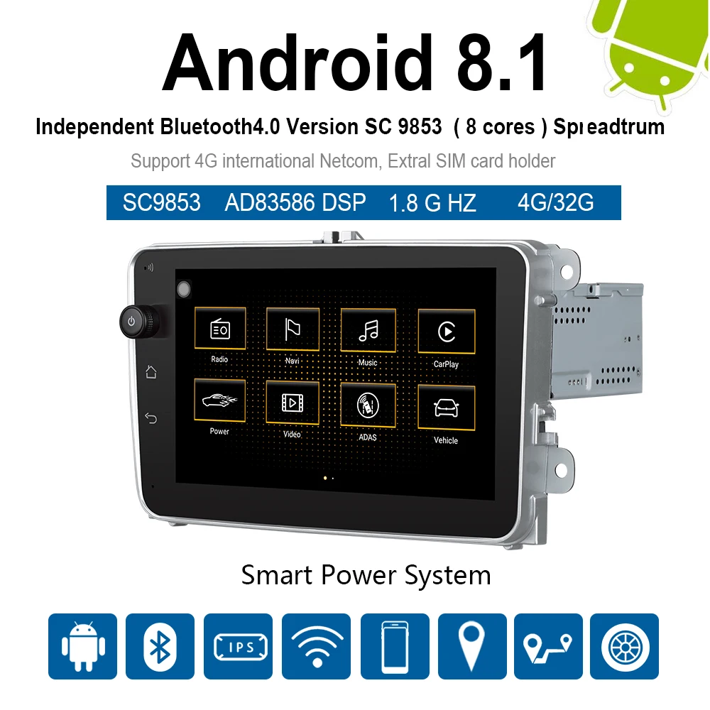 Автомобильный мультимедийный плеер DVD на android 10 с интеллектуальной системой