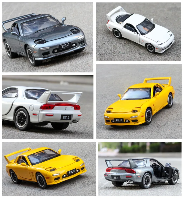 1/32 MAZDA RX-7 RX 7 литая модель автомобиля игрушки для детей Детское звуковое освещение подарки мальчик игрушка автомобиль