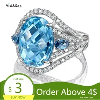 visisap sea blue color large oval zircon rings for women anniversary birthday gift fashion wholesale jewelry dropshipping b2539