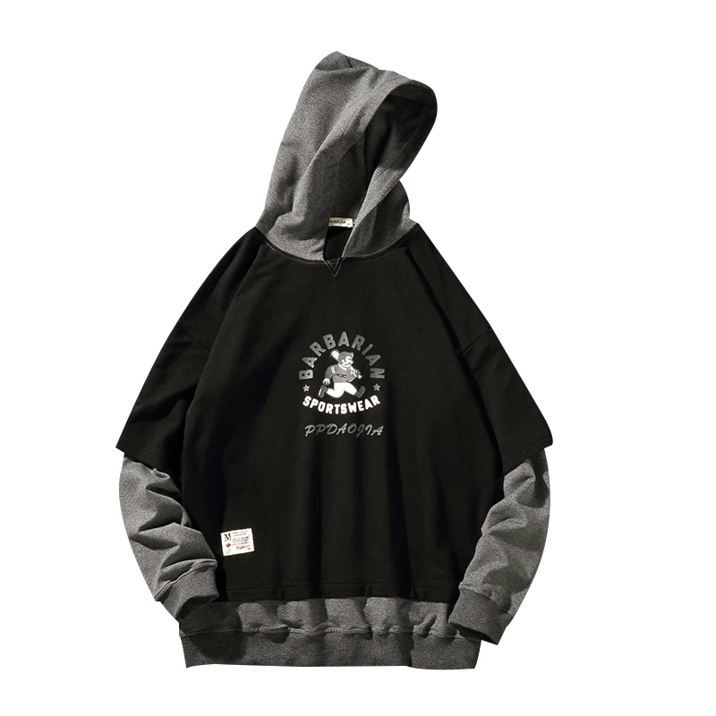 Дропшиппинг осень 2019 мужские поддельные две части толстовки повседневные