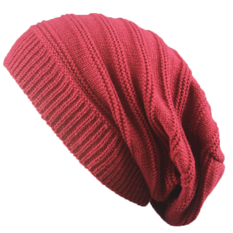 Модная женская шапка полосатые теплые зимние шапки для женщин однотонные