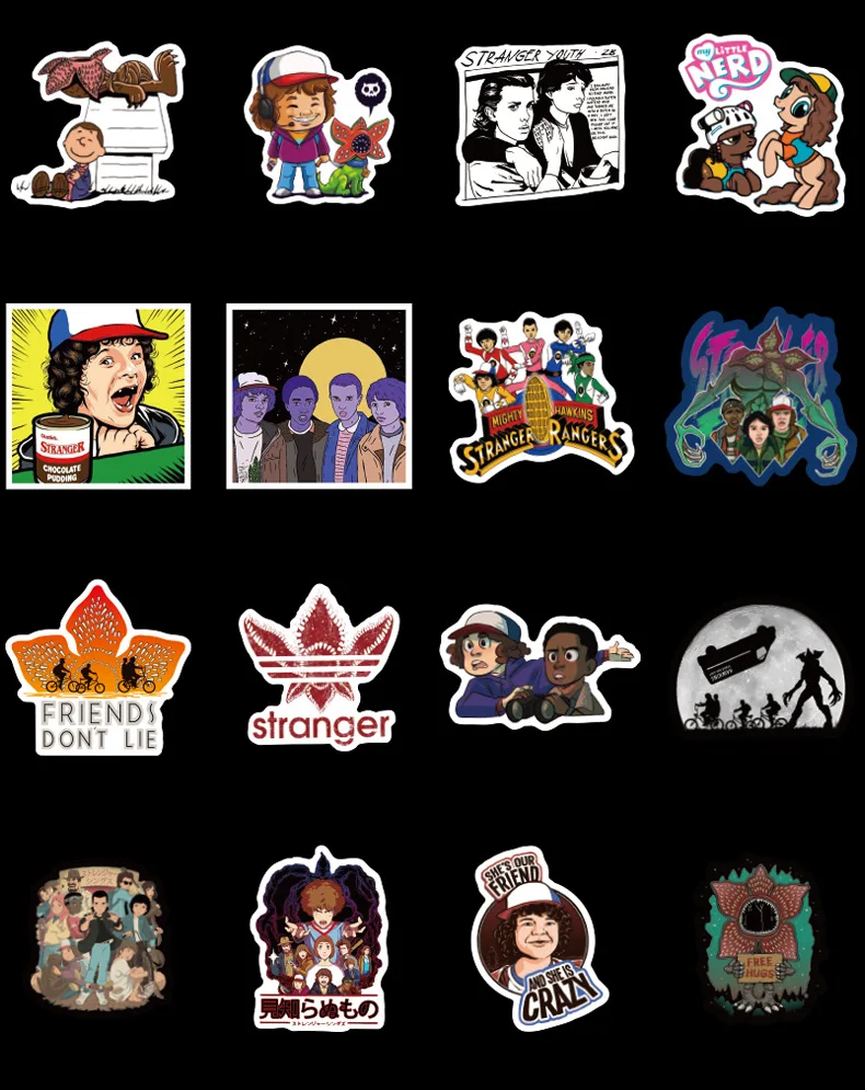 Наклейки в стиле аниме очень странные дела для детей наклейки на ноутбук