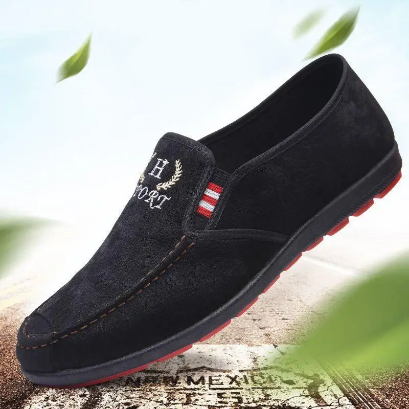 

2021 new beef tendon bottom breathable non-slip men's shoes work shoes casual lightweight middle-aged and elderly canvas shoes