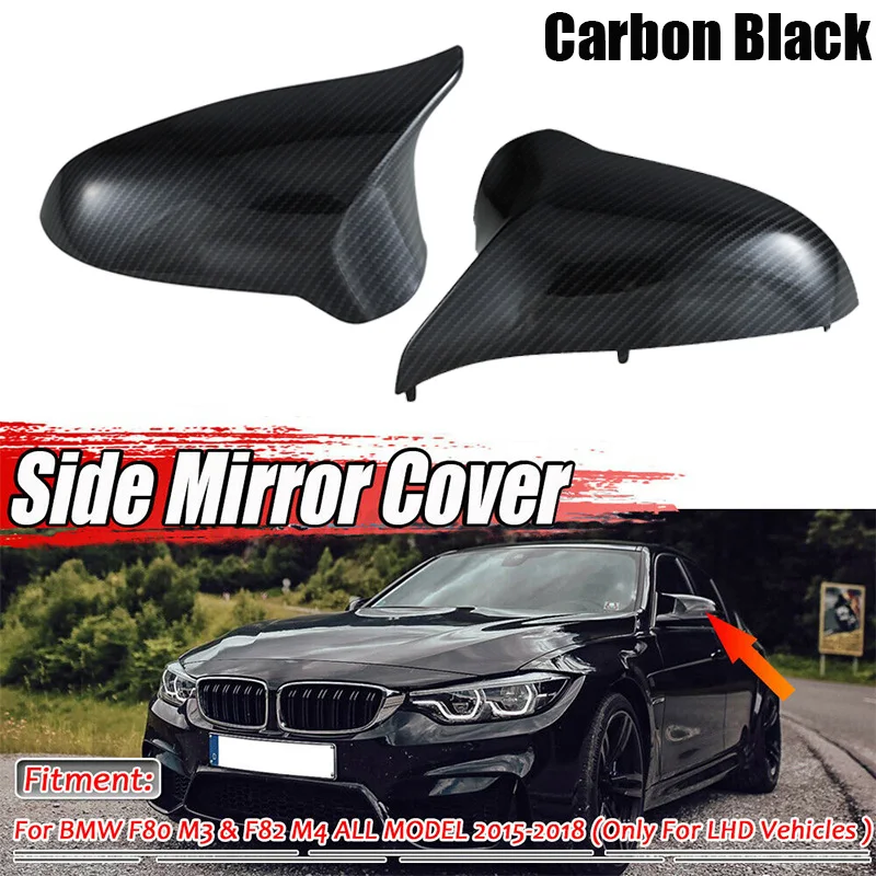 

2pcs Carbon Rear View Mirror Cover for BMW M3 M4 F82 F83 F80 Replacement Rearview Side Mirror Cover 51168059547 51168059548