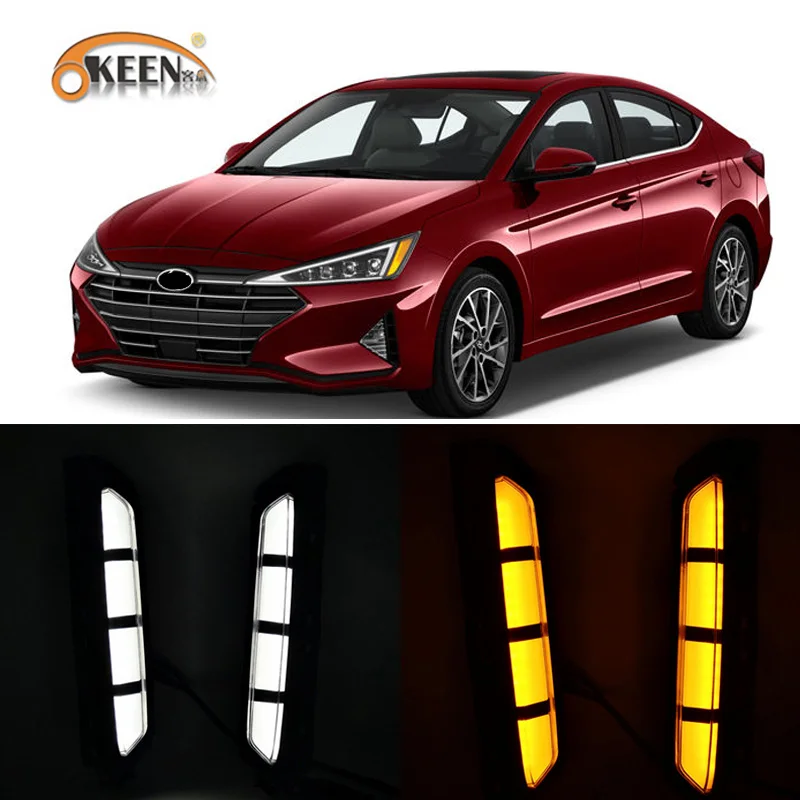 Светодиодный дневной свет для автомобиля Hyundai Elantra 2 шт. дневные ходовые огни DRL с
