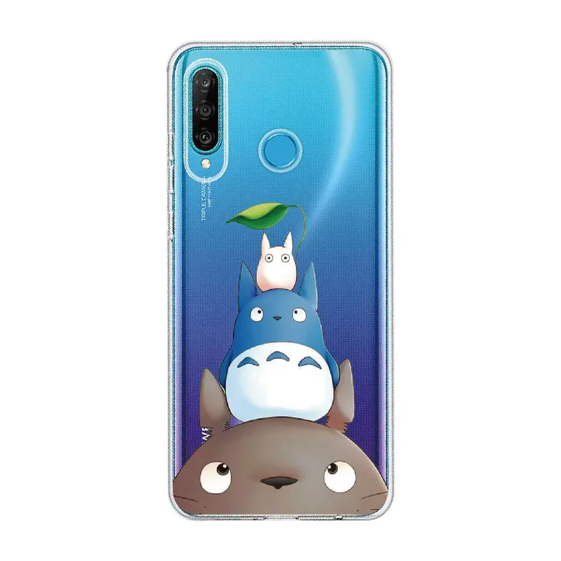 Totoro спиральный Ghibli Kaonashi для huawei Honor mate 10 20 Nova P20 P30 P умный мягкий тонкий защитный прозрачный чехол из ТПУ - Цвет: 2