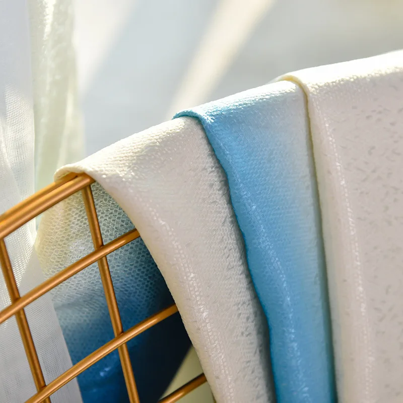 Занавески с градиентными полыми звездами для детской комнаты полосатые синие