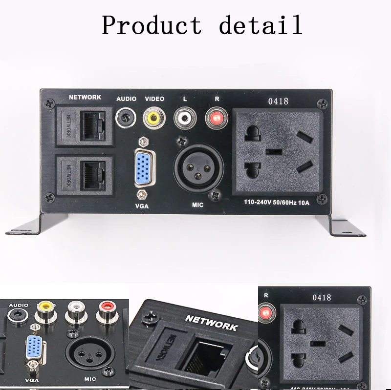 Мощная розетка Zinc Alloy Plate Power AU с двумя портами RJ45, MIC, VGA, 3,5 мм аудио-видео мультимедийной информации.