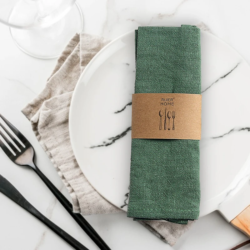 Скатерть из хлопка и льна однотонная домашняя Свадебная вечеринка кухонная