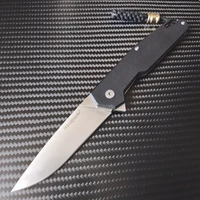 johnnyjamie brand folding knife flipper with g10 handle outdoor survival camping knife pocket self defense hand tools edc cutter