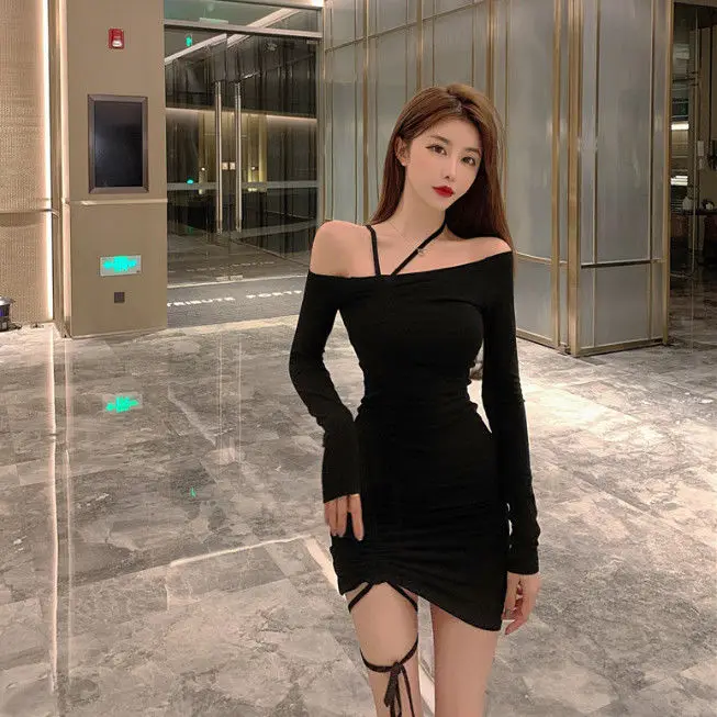

Summer 2021 Sexy Dress Women Low Chest Bag Hip Drawstring Bandage Bodycon Dresses Backless Party Straps MiniDress