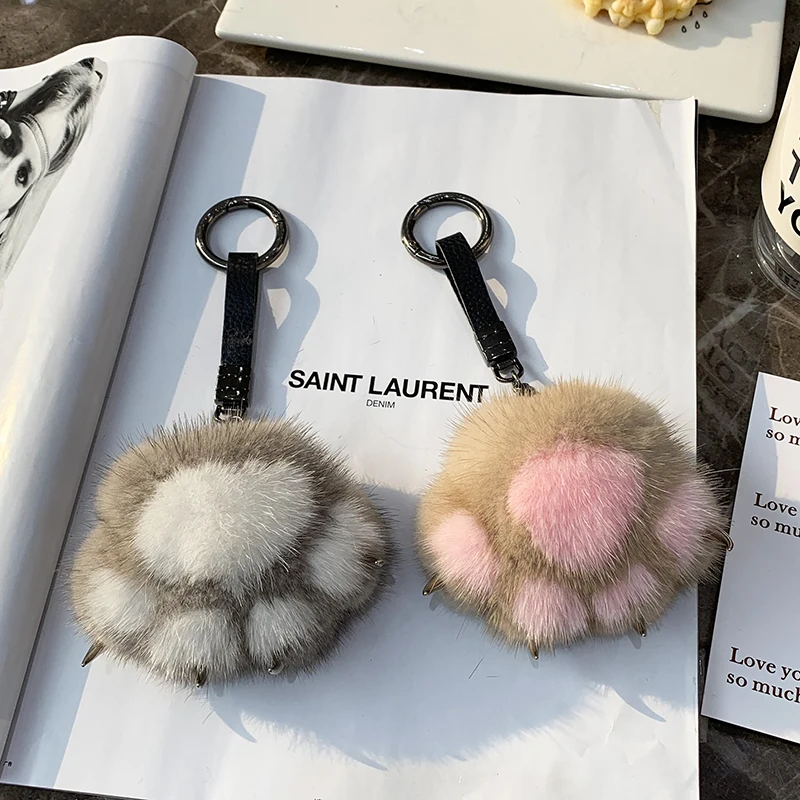 Фотография Милая мультяшная норковая кошка телефон Рюкзак Подвеска плюшевая