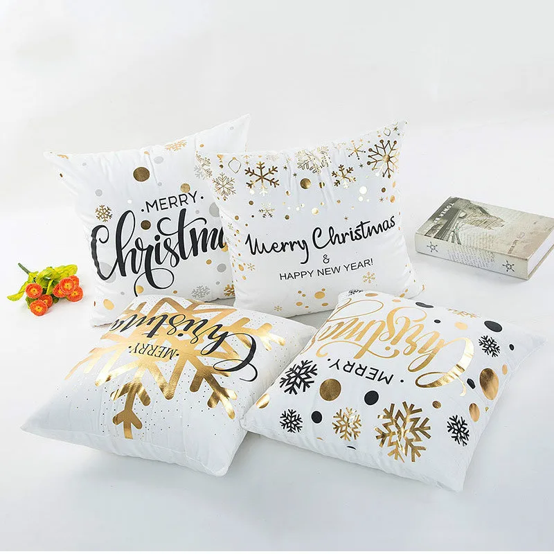 

Подарок на Новый год золотой подушка со штампом крышка наволочка 45 см * 45 см предмет интерьера Золотая Марка ing наволочка