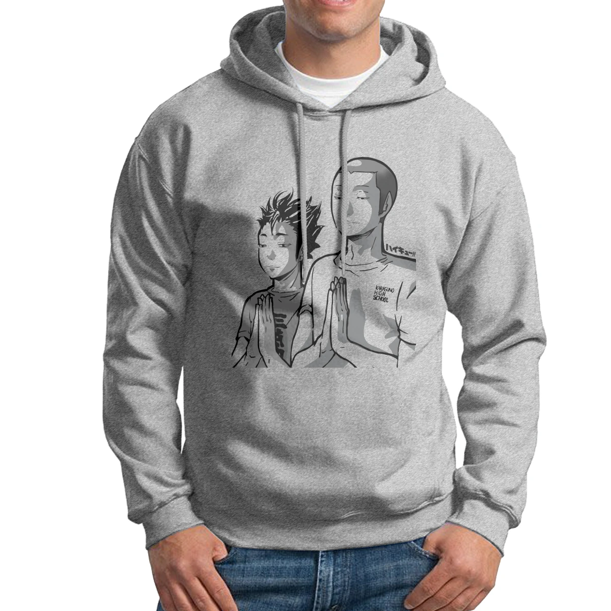 

Haikyuu TanaNoya Praying Man Sweatshirt Vintage Cotton Hoodies Printed Hooded Tops