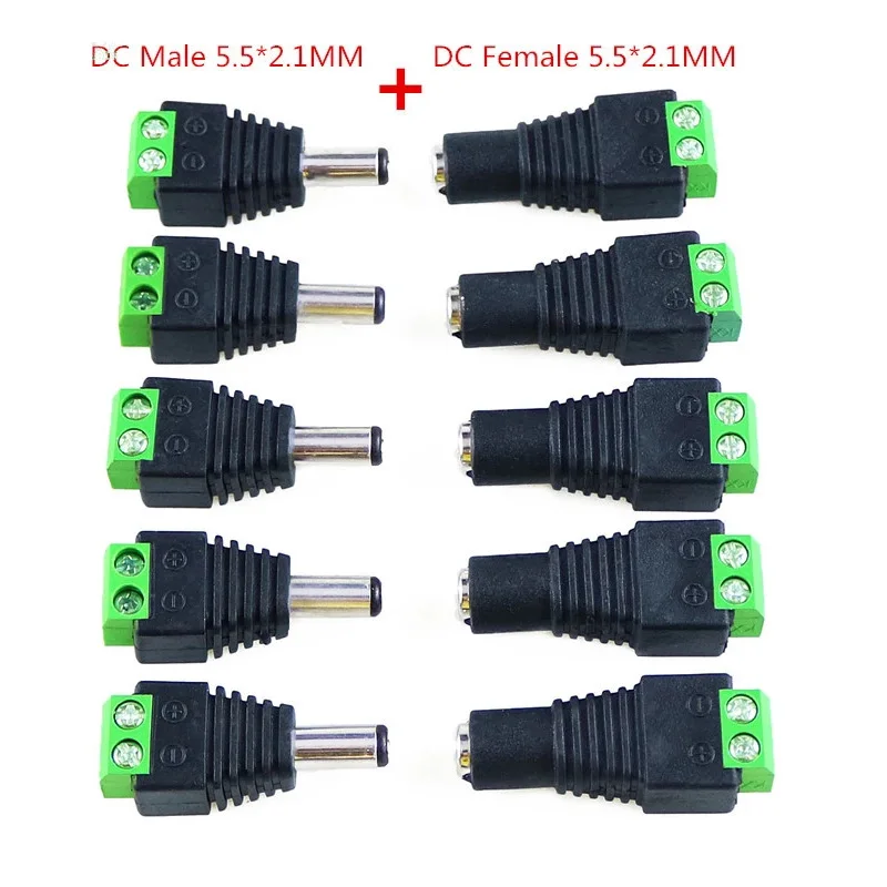 

Партиями по 5 комплектов 10 шт. CCTV камеры Женский Мужской DC Мощность переходник DC Мощность Гнездовой разъем Jack В комплект поставки входит ада...