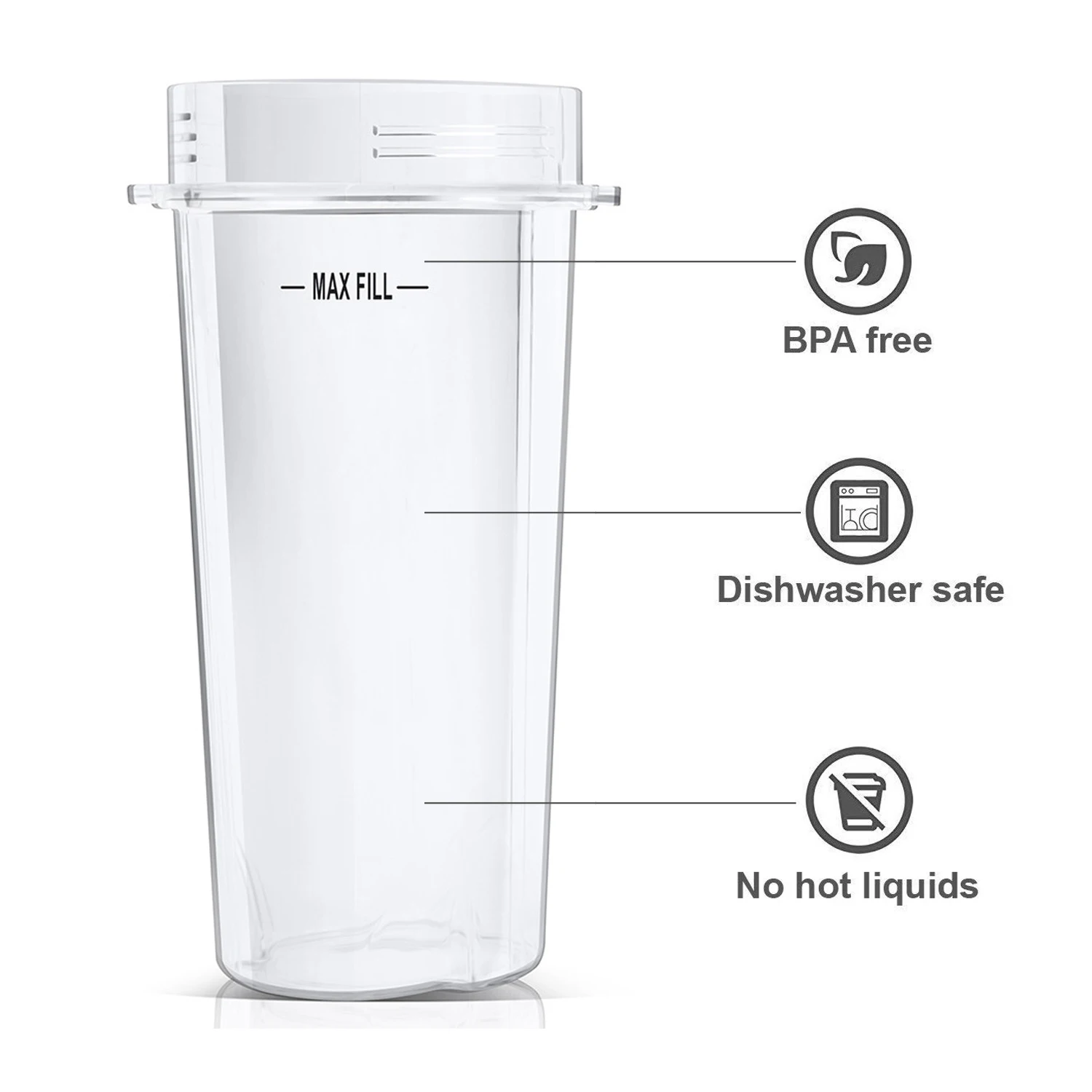 Чашка блендера объемная 16 унций для Nutri Ninja BL770 BL780 BL660|Соковыжималки| |