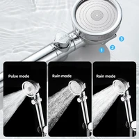 high quality pressurized adjustable 3 modes one key to stop water saving rainfall shower head