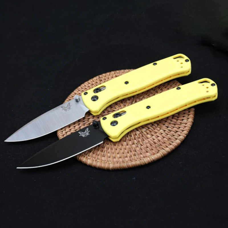 

Benchmade 535/S Bugout Folding Knife Yellow Handles D2 Blade S30V Polymer Handle Camping Portable Pocket Knives