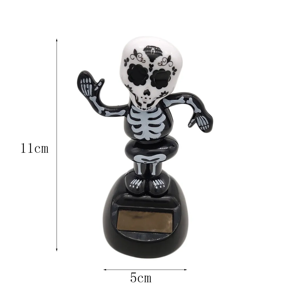 Танцующая голова черепа на солнечной батарее Хэллоуин игрушка качающаяся