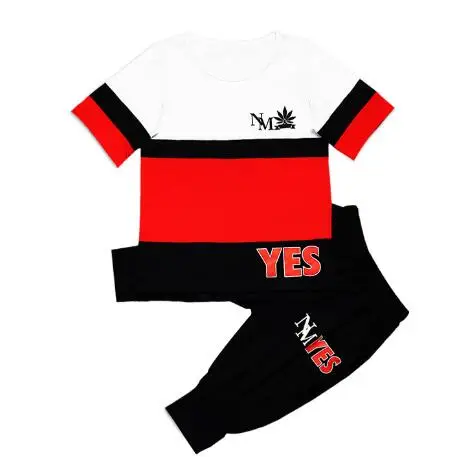 

2020 Summer Boys Cotton Clothing Sets Kids Sports Clothes Teen Child Boys Short sleeve T-shirt + Haren Pants 2 Pieces Tracksuit