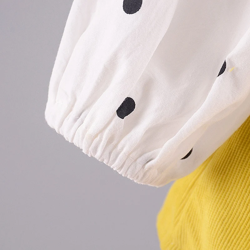 

Polka Dot Baby Girls Dress Toddler Kids Ruffled Casual Princess Dresses for Girl New Auttmn Long Sleeve Fake 2 Piece Dress