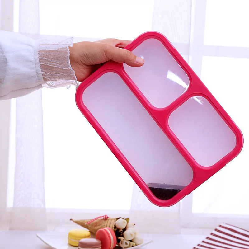 1000 мл Ланч-бокс контейнер для продуктов 3/4-отсеки герметичный Bento box пластиковый Microwavable ящик для хранения продуктов с крышкой