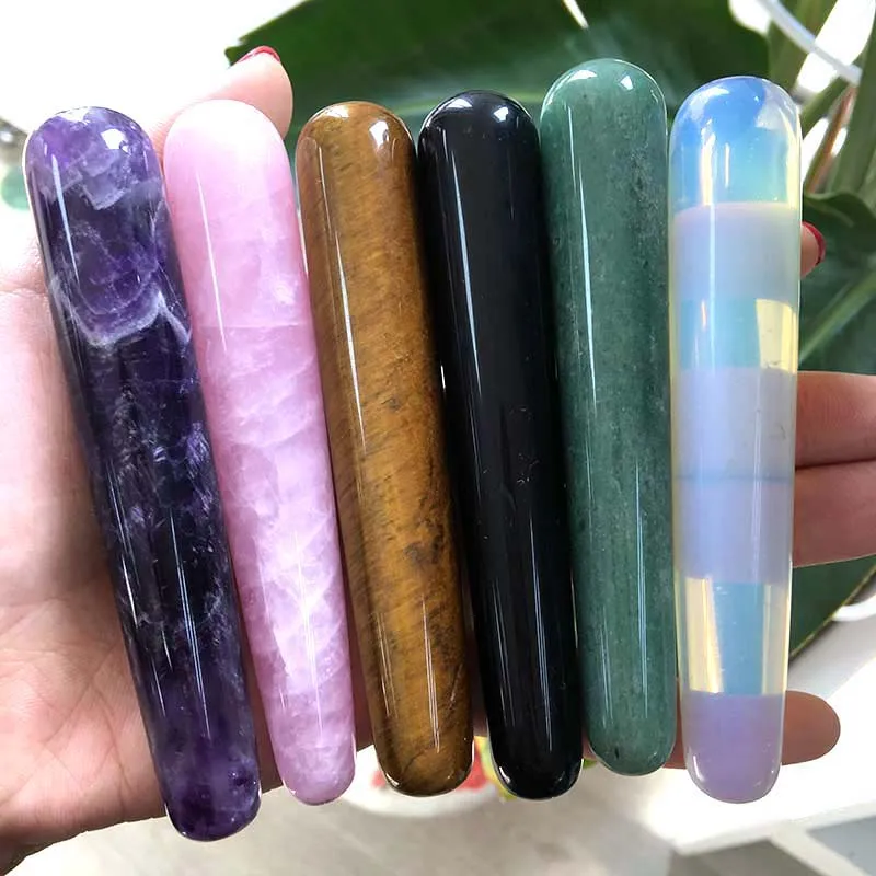 1 шт. Природный мечта аметист Кристальный массажный жезл расслабляющий палочка