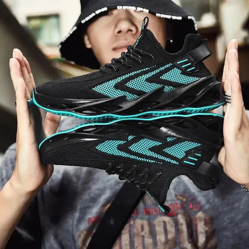 Новинка мужские сетчатые дышащие кроссовки со шнуровкой для бега тренировок