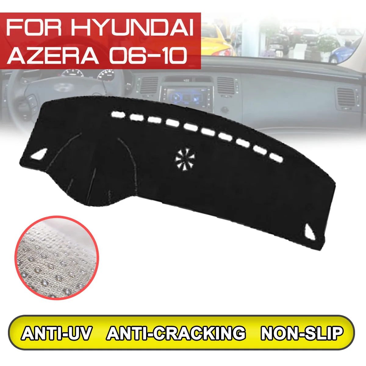 

for Hyundai Azera 2006 2007 2008 2009 2010 Car Dashboard Mat Anti-dirty Non-slip Dash Cover Mat UV Protection Shade