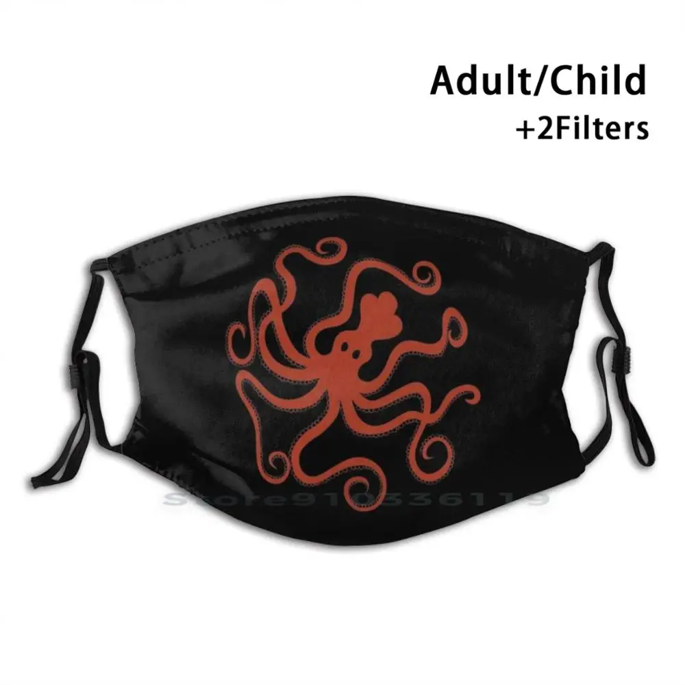 

Многоразовая маска-Осьминог для лица с фильтрами, детская археологическая красная фотомаска с изображением животных, рыб, птиц, итальянской истории